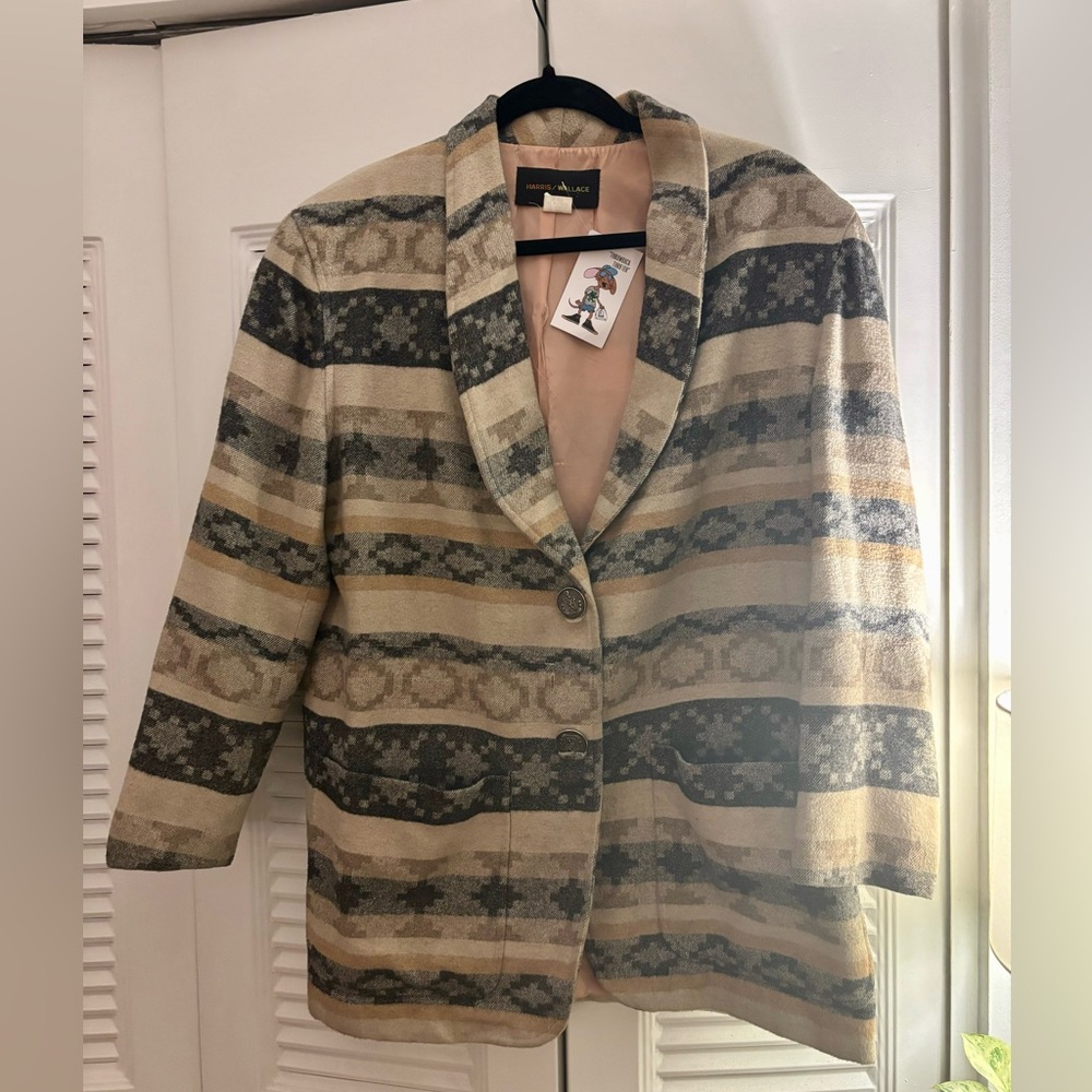 Vintage Western Print Blazer